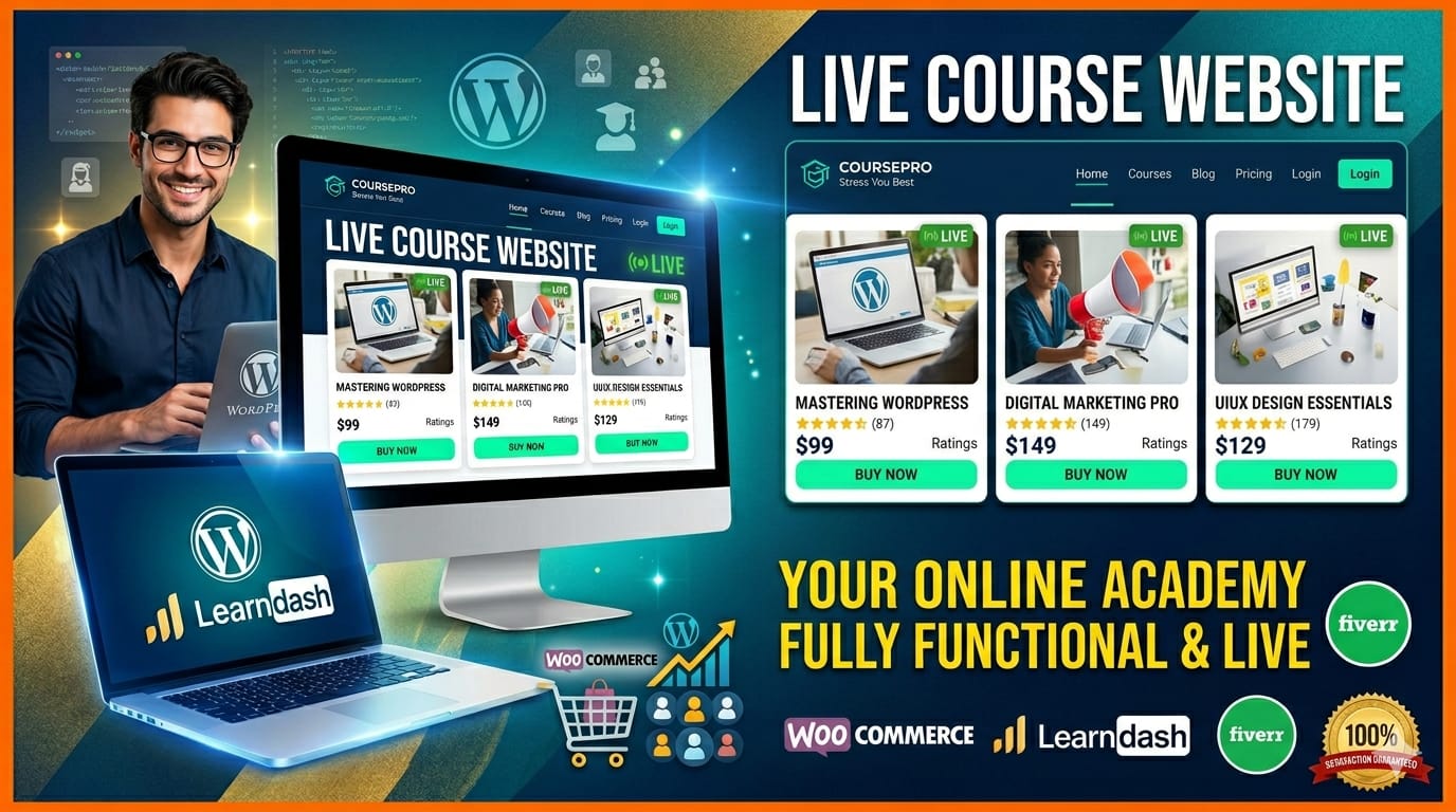 Services I will create lms course selling website using elementor pro and tutor lms