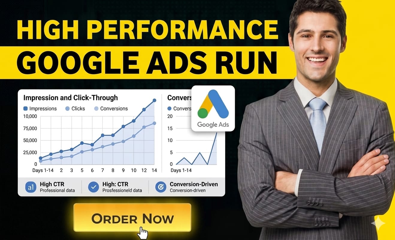 Services I will run google ads campaign to maximize your ROI and business growth