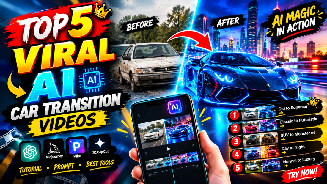 Viral AI Car Transition Videos Prompt